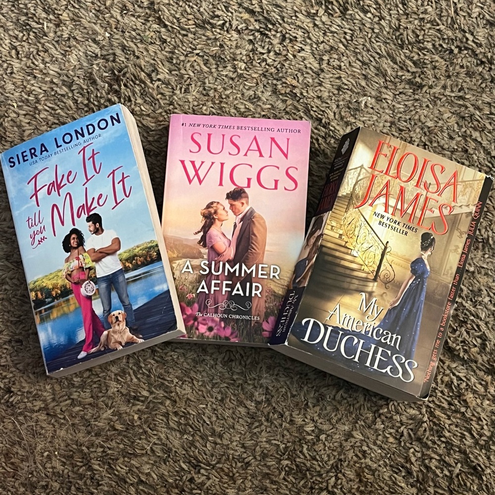 3 Romance novels. All in great shape. EUC.